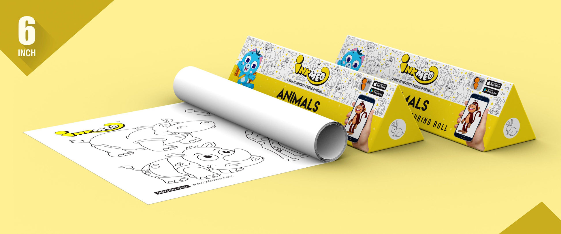 The image depicts two 6*40-inch yellow triangular animals boxes placed alongside each other, with a sheet rolled out next to them.