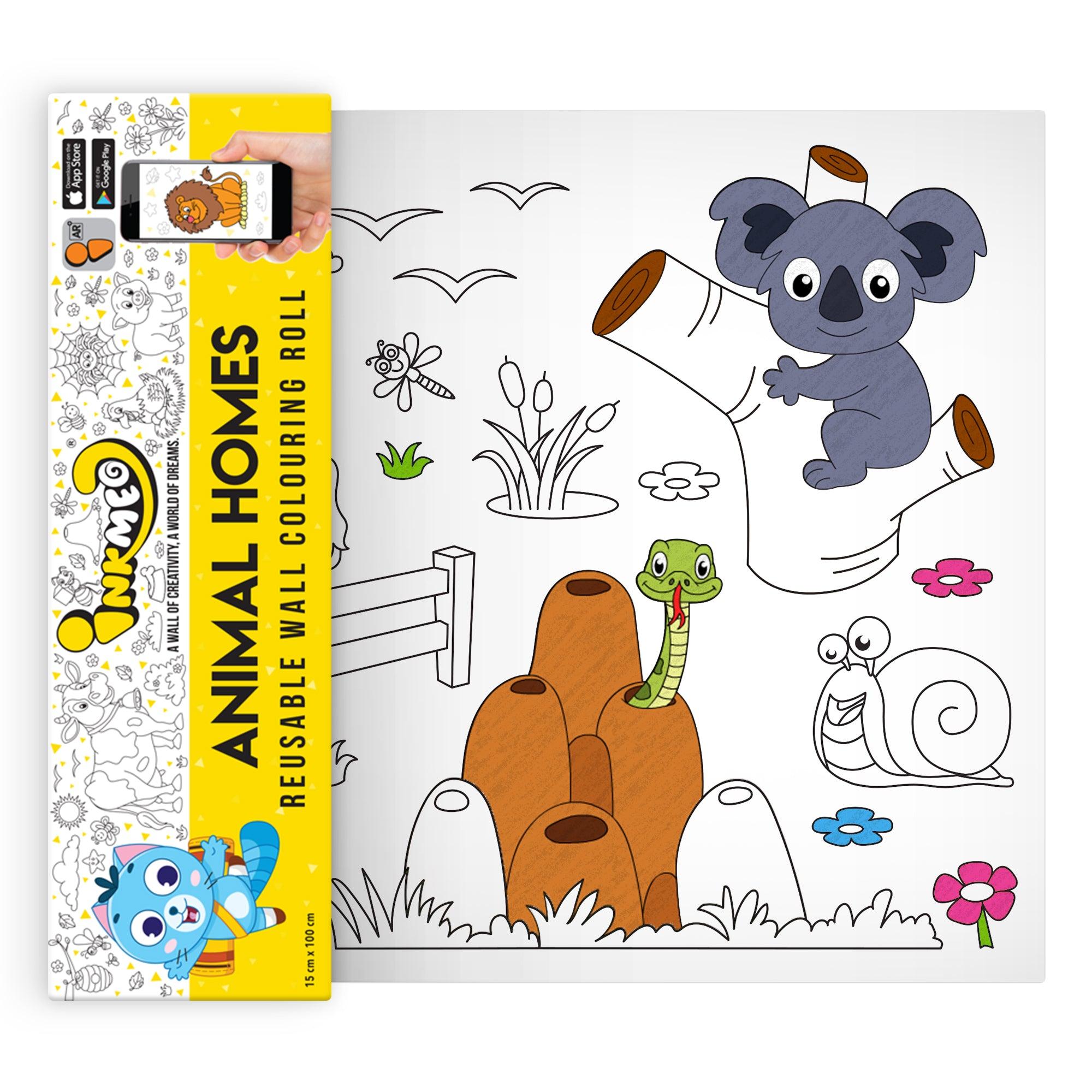 The image depicts a roll being pulled out from the triangular box, displaying colorful pictures.