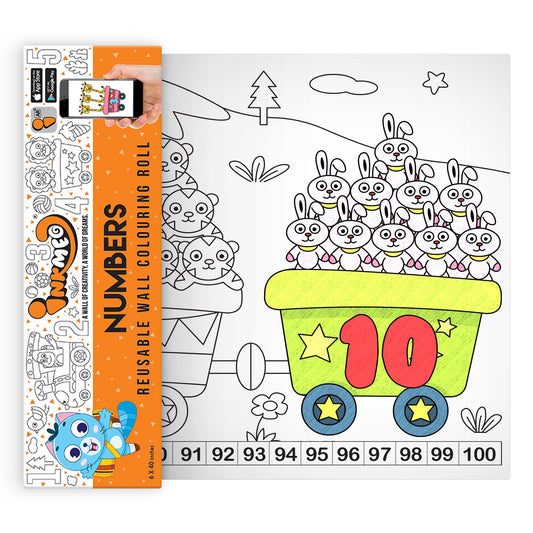The image depicts a roll being pulled out from the triangular box, displaying colorful pictures.