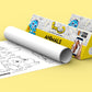 The image depicts two 6*40-inch yellow triangular animals boxes placed alongside each other, with a sheet rolled out next to them.