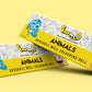 The image depicts two 6x40-inch triangular boxes arranged one above the other against a yellow background
