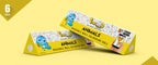 The image depicts two 6x40-inch triangular boxes arranged one above the other against a yellow background