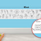 The image depicts a 6*40-inch roll adhered to the wall with a baby playing nearby, and the activation code is zoomed in separately.
