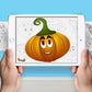 The image depicts two hands holding a tablet displaying a picture from a sheet attached to the wall. The description encourages scanning the image to enjoy the AR experience.