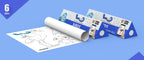 The image depicts two 6*40-inch blue triangular birds boxes placed alongside each other, with a sheet rolled out next to them.