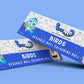 The image depicts two 6x40-inch triangular boxes arranged one above the other against a blue background