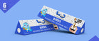The image depicts two 6x40-inch triangular boxes arranged one above the other against a blue background
