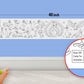 The image depicts a 6*40-inch roll adhered to the wall with a baby playing nearby, and the activation code is zoomed in separately