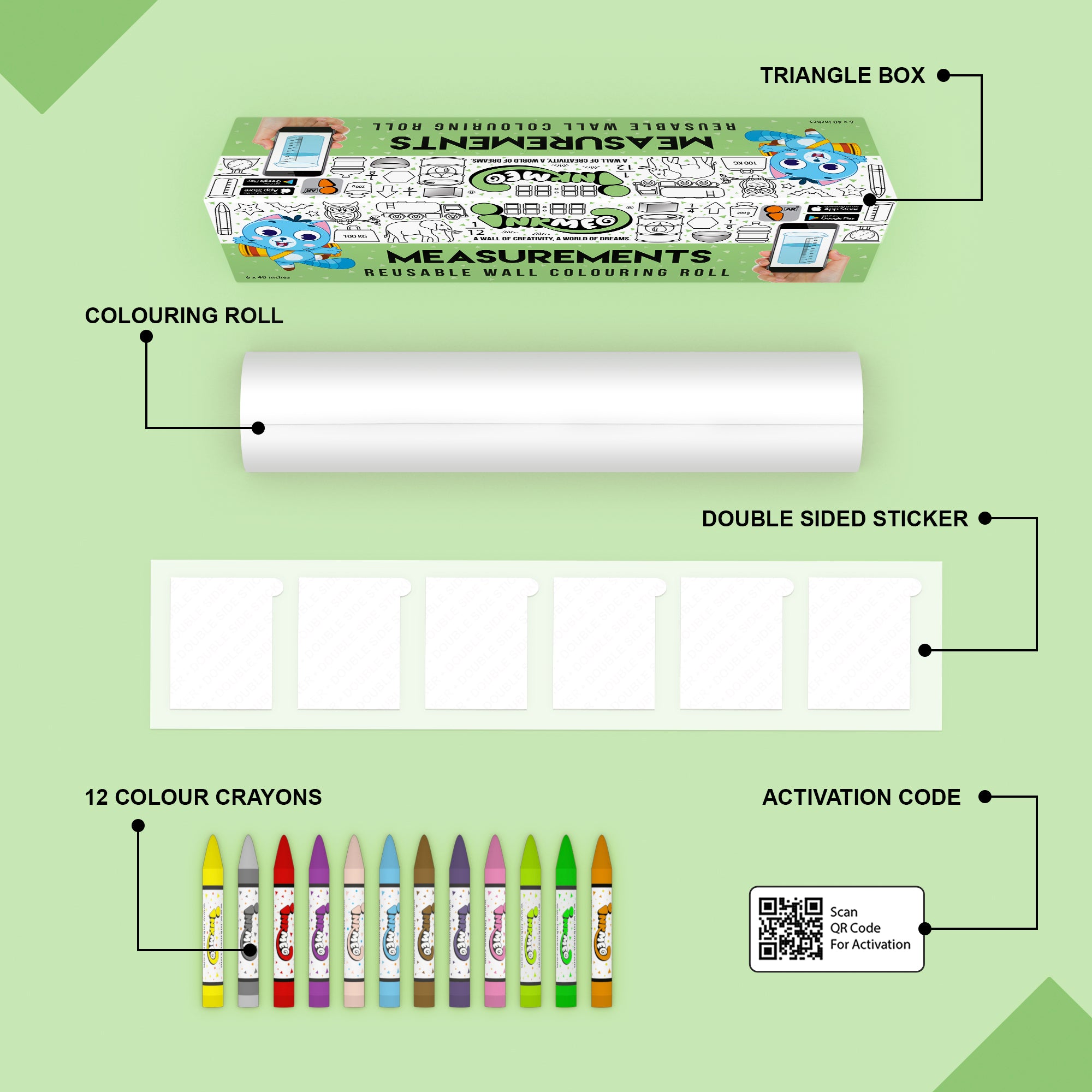 Measurements Colouring Roll
