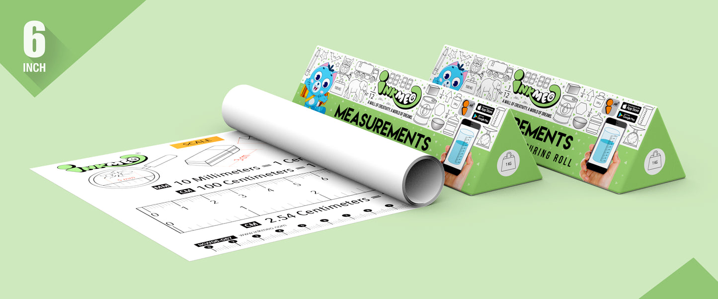 Measurement Reusable Wall Colouring Roll - Augmented Reality Learning (6 Inches)