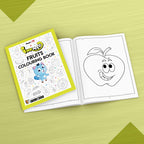 The image displays a green background with an open book filled with pictures .