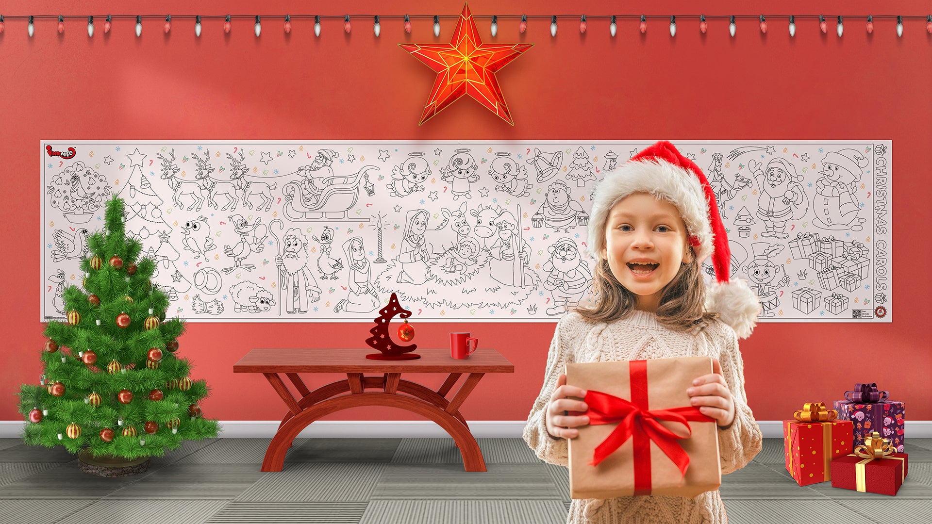 Christmas Carols Colouring Roll