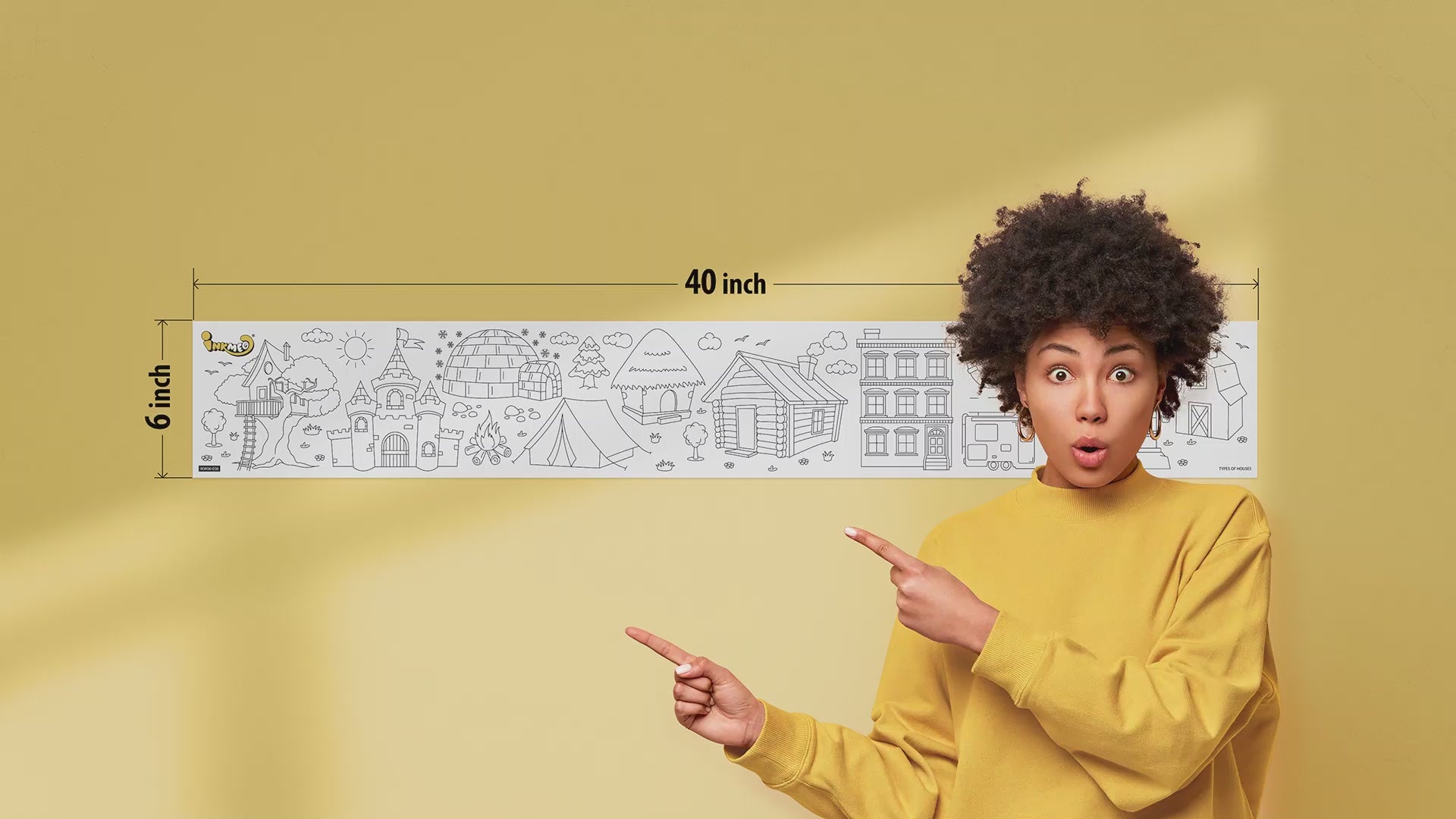 Types Of Houses Colouring Roll