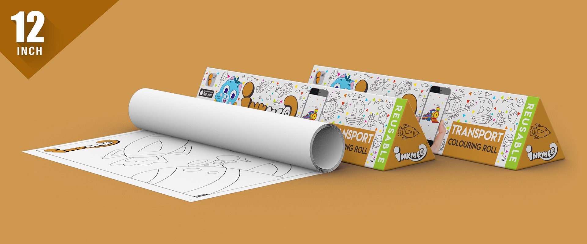 The image depicts two 12*84 inch brown triangular transport boxes placed alongside each other, with a sheet rolled out next to them.