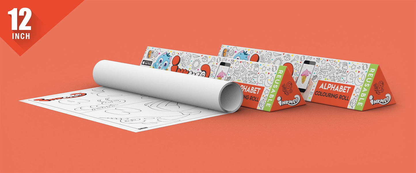 Alphabet Colouring Roll (12 inch) - Inkmeo