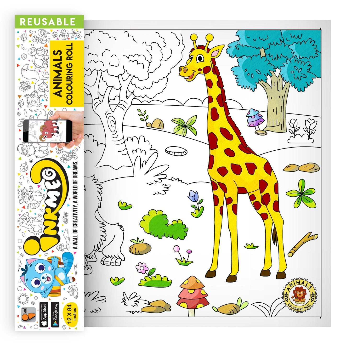Animals Colouring Roll (12 inch)