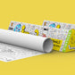 The image depicts two 12*84 inches yellow triangular animals boxes placed alongside each other, with a sheet rolled out next to them.