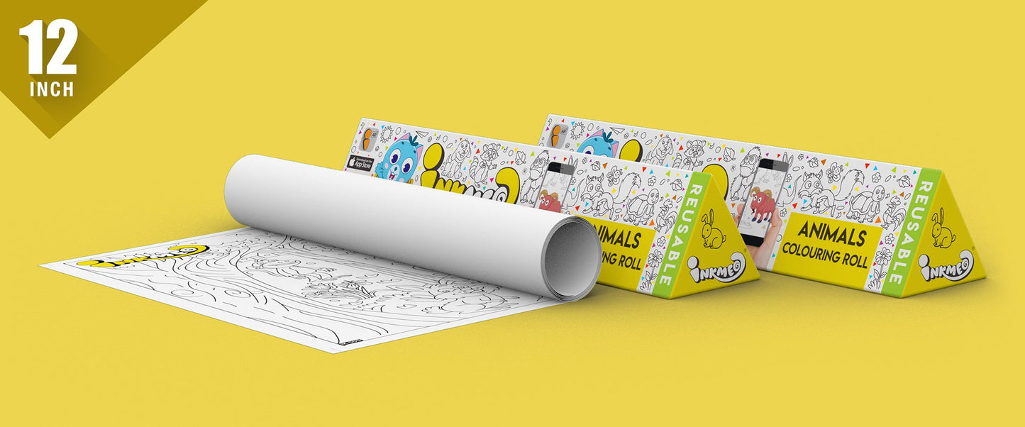 Animals Colouring Roll (12 inch) - Inkmeo