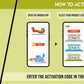 The image has a green background which is divided into two parts. The first part shows a free mobile application for downloading the Inkmeo app in the App Store and Google Store. The second part shows four mobile phones with the caption "To open the Inkmeo app, select your product category, select your product, and enter the code & click validate.