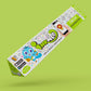 The image shows green backdrop with green box featuring a cute cartoon character, perfect for adding a touch of fun to any space.