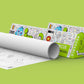 The image depicts two 12*84 inches green triangular circus boxes placed alongside each other, with a sheet rolled out next to them.