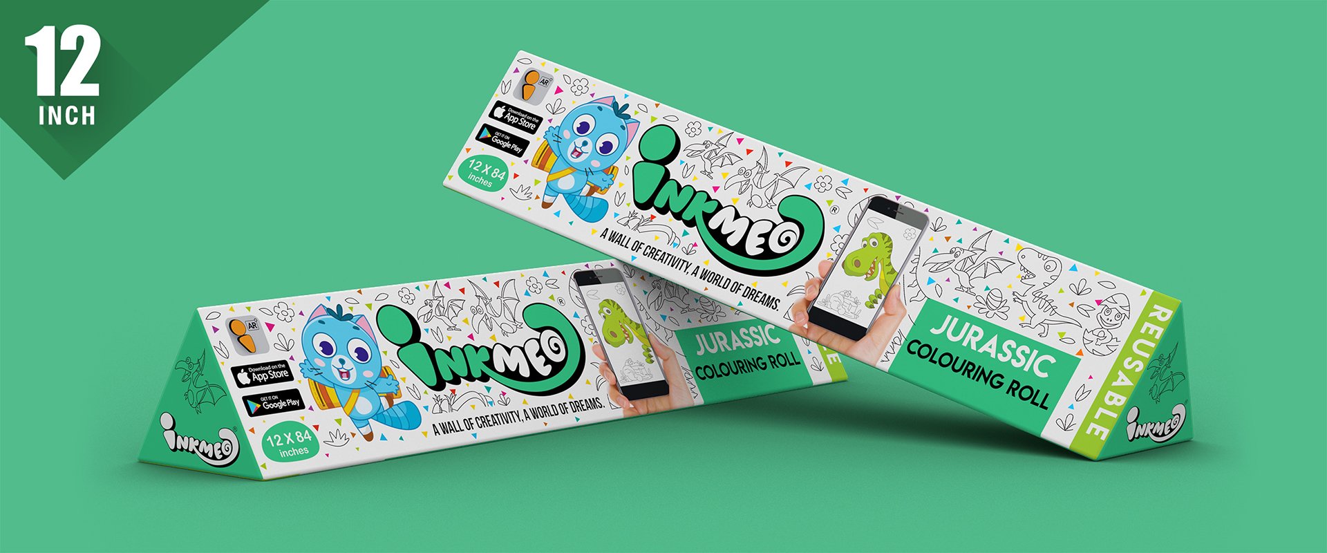 Jurassic Colouring Roll (12 inch) - Inkmeo
