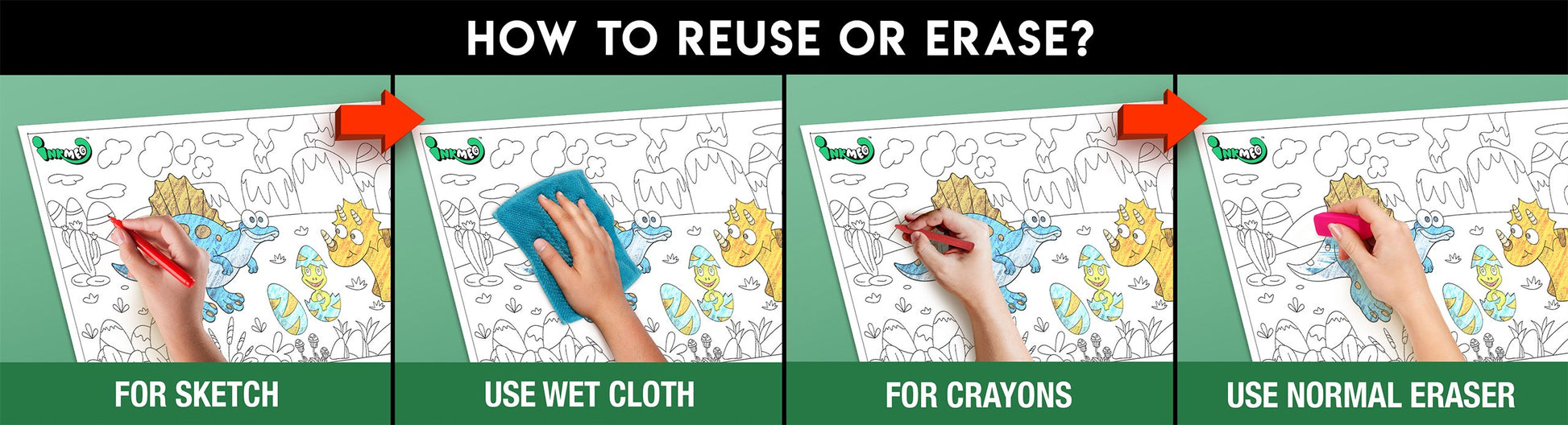 Jurassic Colouring Roll (12 inch) - Inkmeo