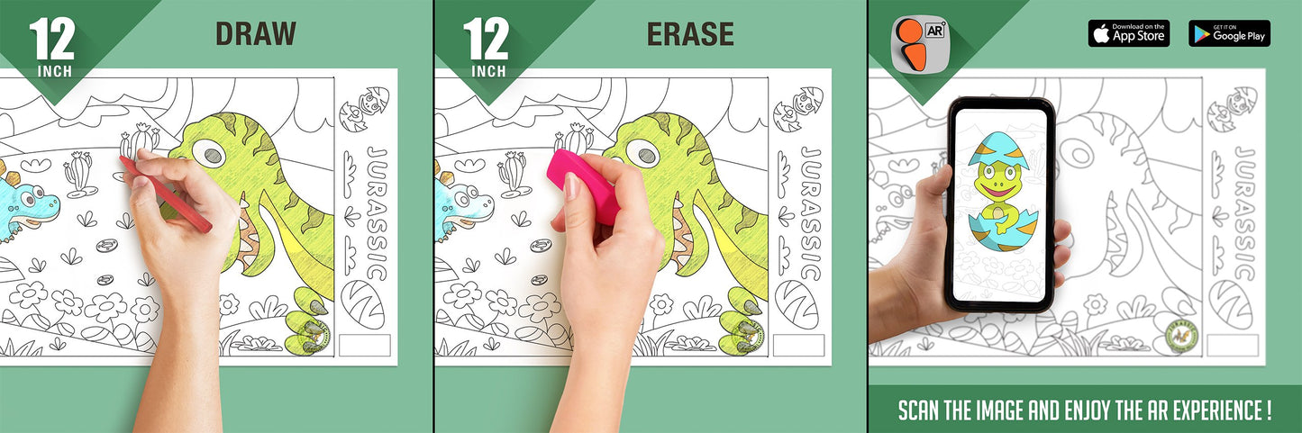 Jurassic Colouring Roll (12 inch) - Inkmeo