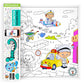 The image depicts a roll being pulled out from the triangular box, displaying colorful pictures.