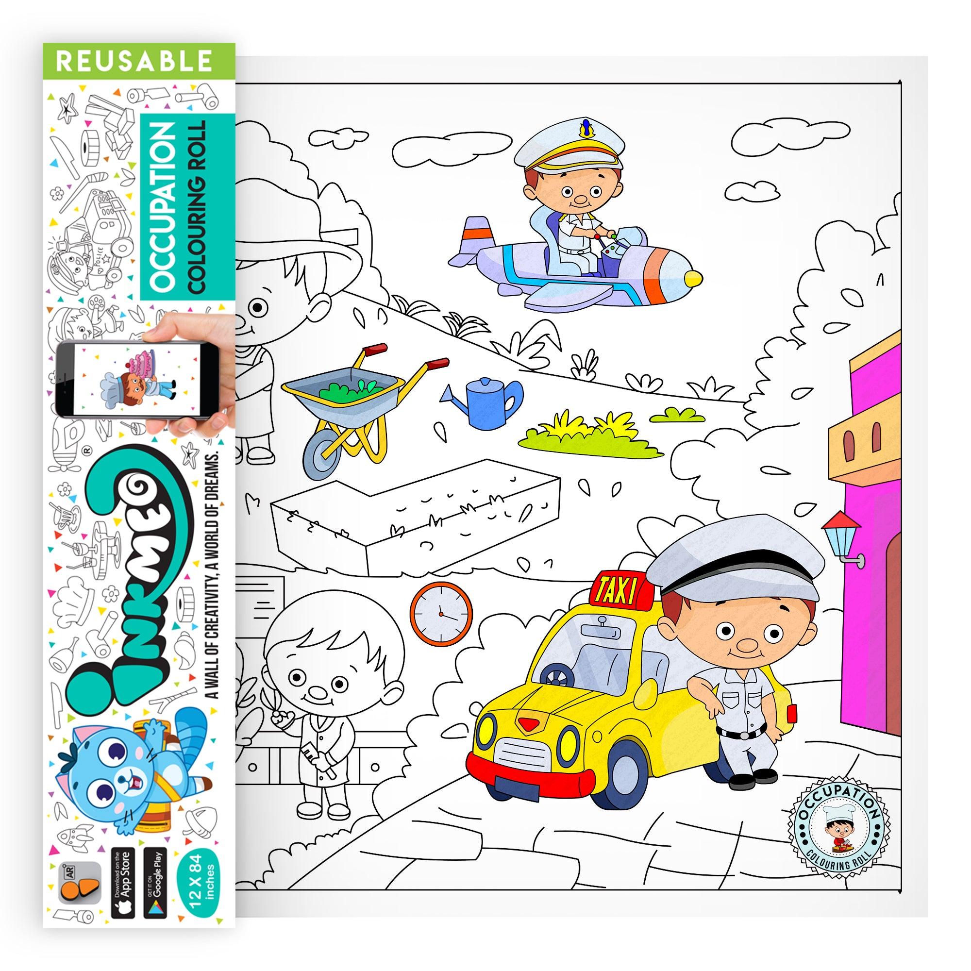 The image depicts a roll being pulled out from the triangular box, displaying colorful pictures.