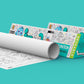 The image depicts two 12*84 inches green triangular occupation boxes placed alongside each other, with a sheet rolled out next to them.