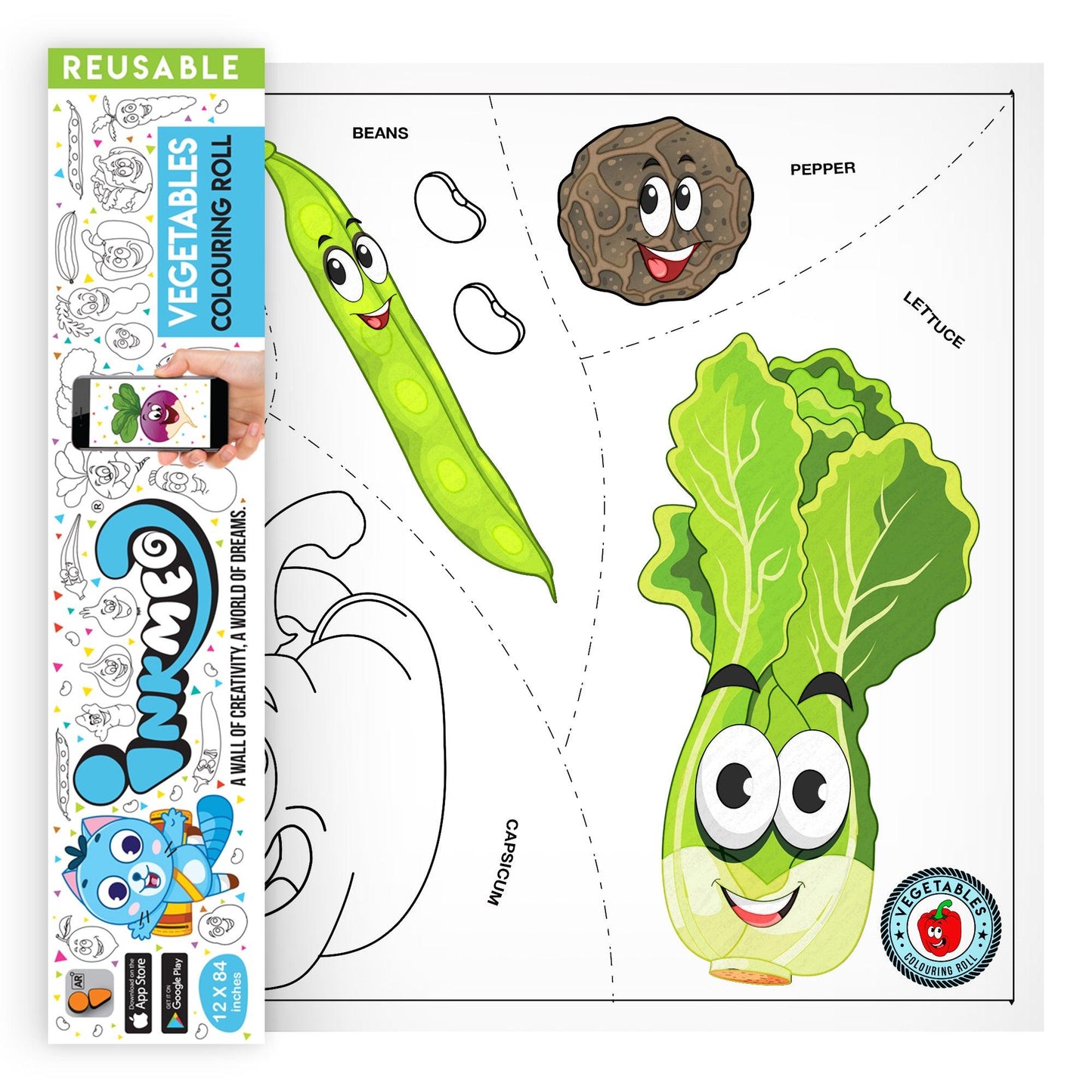 Vegetables Colouring Roll (12 inch)