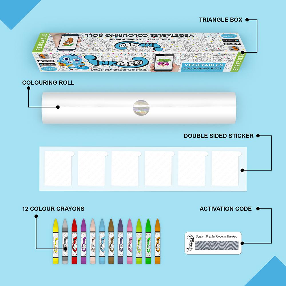 Vegetables Colouring Roll (12 inch) - Inkmeo