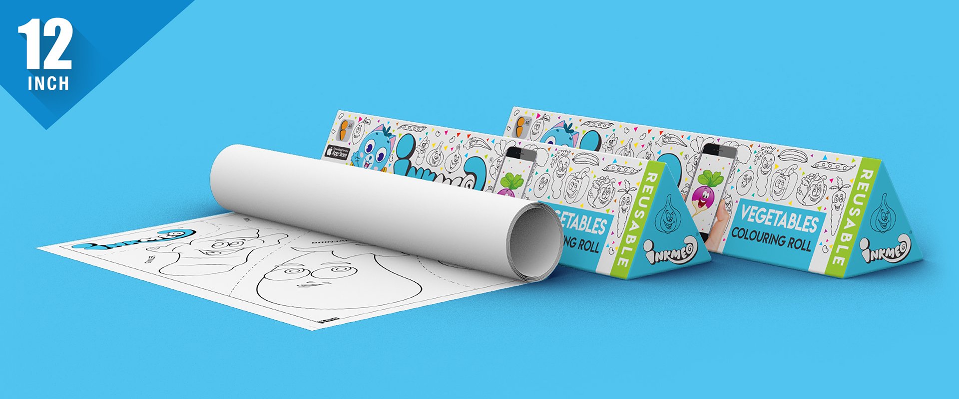 Vegetables Colouring Roll (12 inch) - Inkmeo