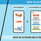 The image has a blue background which is divided into two parts. The first part shows a free mobile application for downloading the Inkmeo app in the App Store and Google Store. The second part shows four mobile phones with the caption "To open the Inkmeo app, select your product category, select your product, and enter the code & click validate.