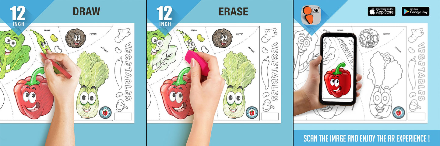 Vegetables Colouring Roll (12 inch) - Inkmeo