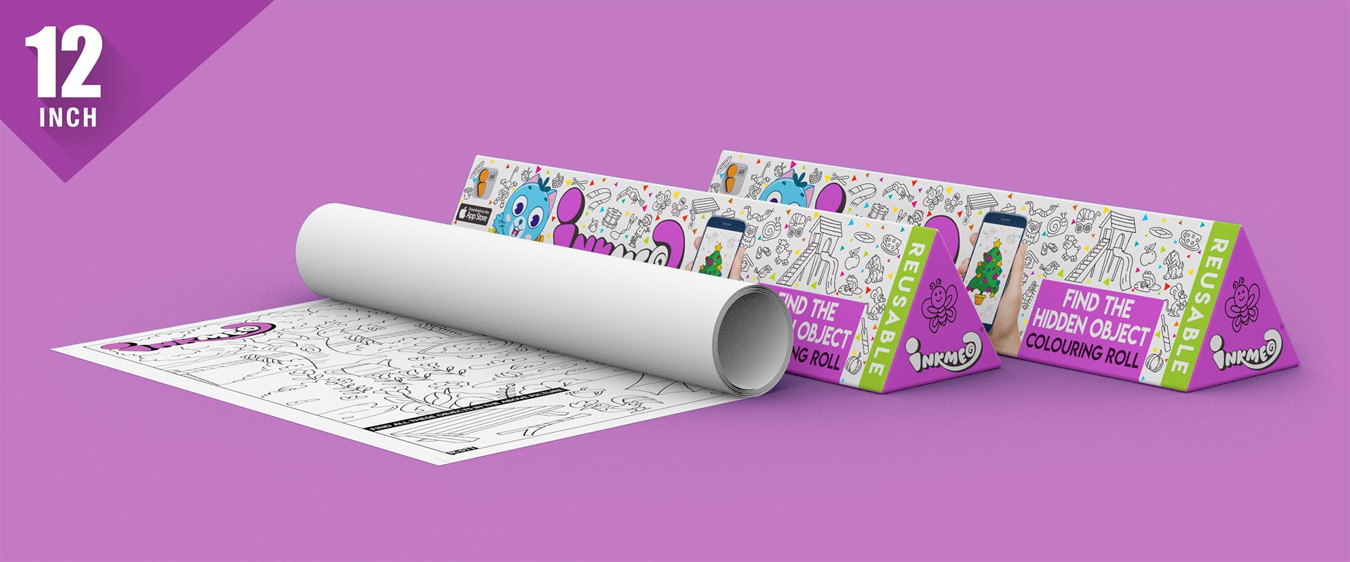 Find the Hidden Object Colouring Roll (12 inch) - Inkmeo