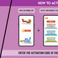 The image has a purple background which is divided into two parts. The first part shows a free mobile application for downloading the Inkmeo app in the App Store and Google Store. The second part shows four mobile phones with the caption "To open the Inkmeo app, select your product category, select your product, and enter the code & click validate.
