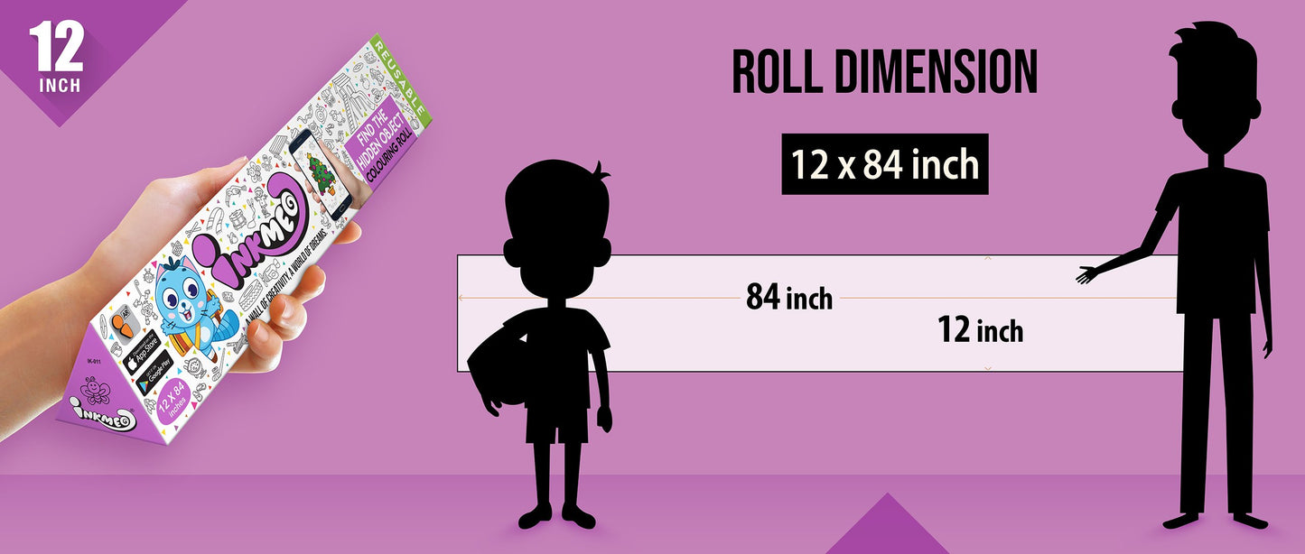 Find the Hidden Object Colouring Roll (12 inch) - Inkmeo