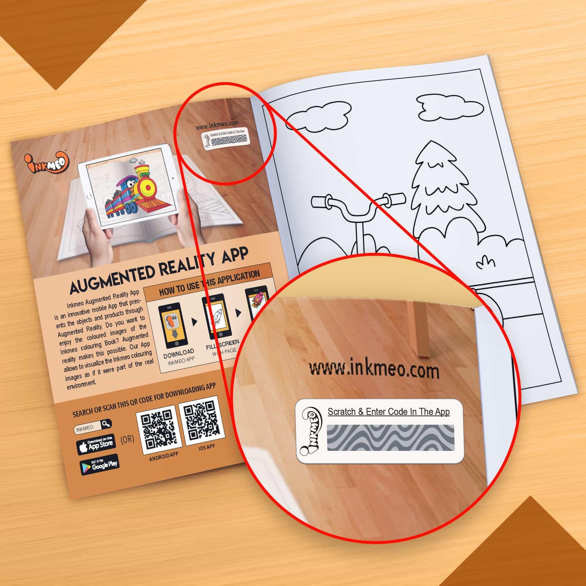  The image depicts a brown background with an open book placed on it, with an activation code zoomed in from the book.