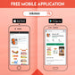The image demonstrates how to install the Inkmeo app from both the App Store and Play Store, as it is a free mobile application.