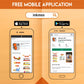 The image demonstrates how to install the Inkmeo app from both the App Store and Play Store, as it is a free mobile application.