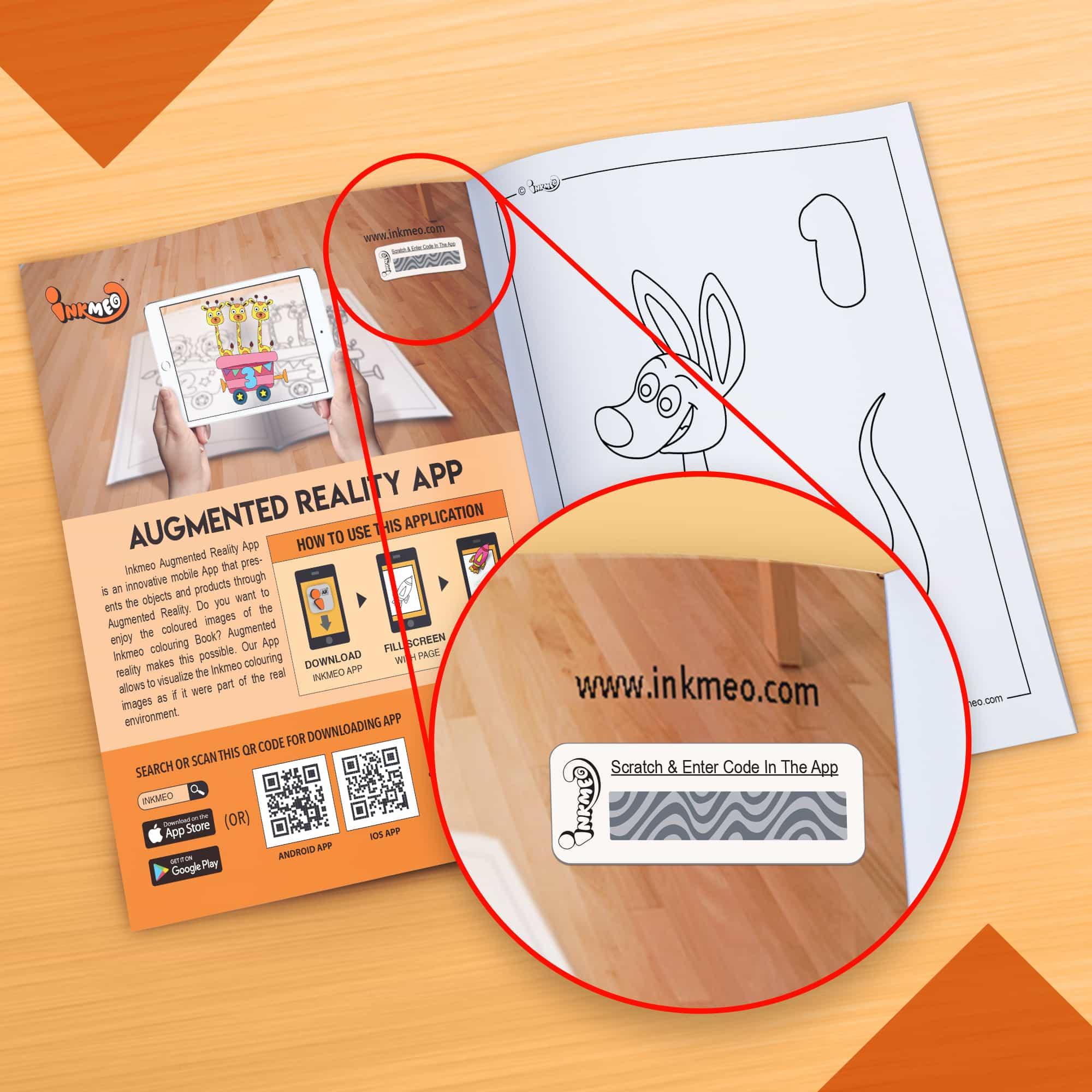 The image depicts an orange background with an open book placed on it, with an activation code zoomed in from the book.