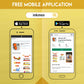 The image demonstrates how to install the Inkmeo app from both the App Store and Play Store, as it is a free mobile application.