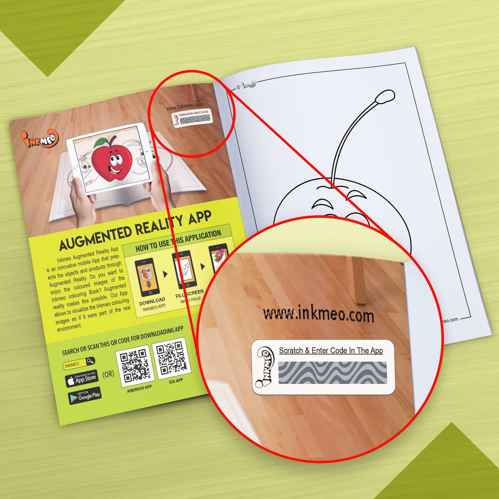  The image depicts a green background with an open book placed on it, with an activation code zoomed in from the book.