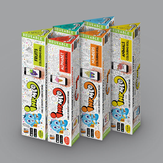 The image shows the 6 triangular boxes kept vertically in the centre alongside of each other in two row with a grey backdrop