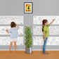 The image shows a father with playing with his three daughters with the 12 inches size of 6 rolls sticked on the wall and spending quality time