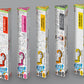 The image shows 5 triangular boxes of various themes are arranged and kept vertically in line.