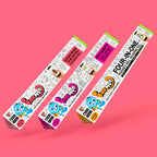 The image shows a pink background with three triangular boxes each 18*84 inches in size.
