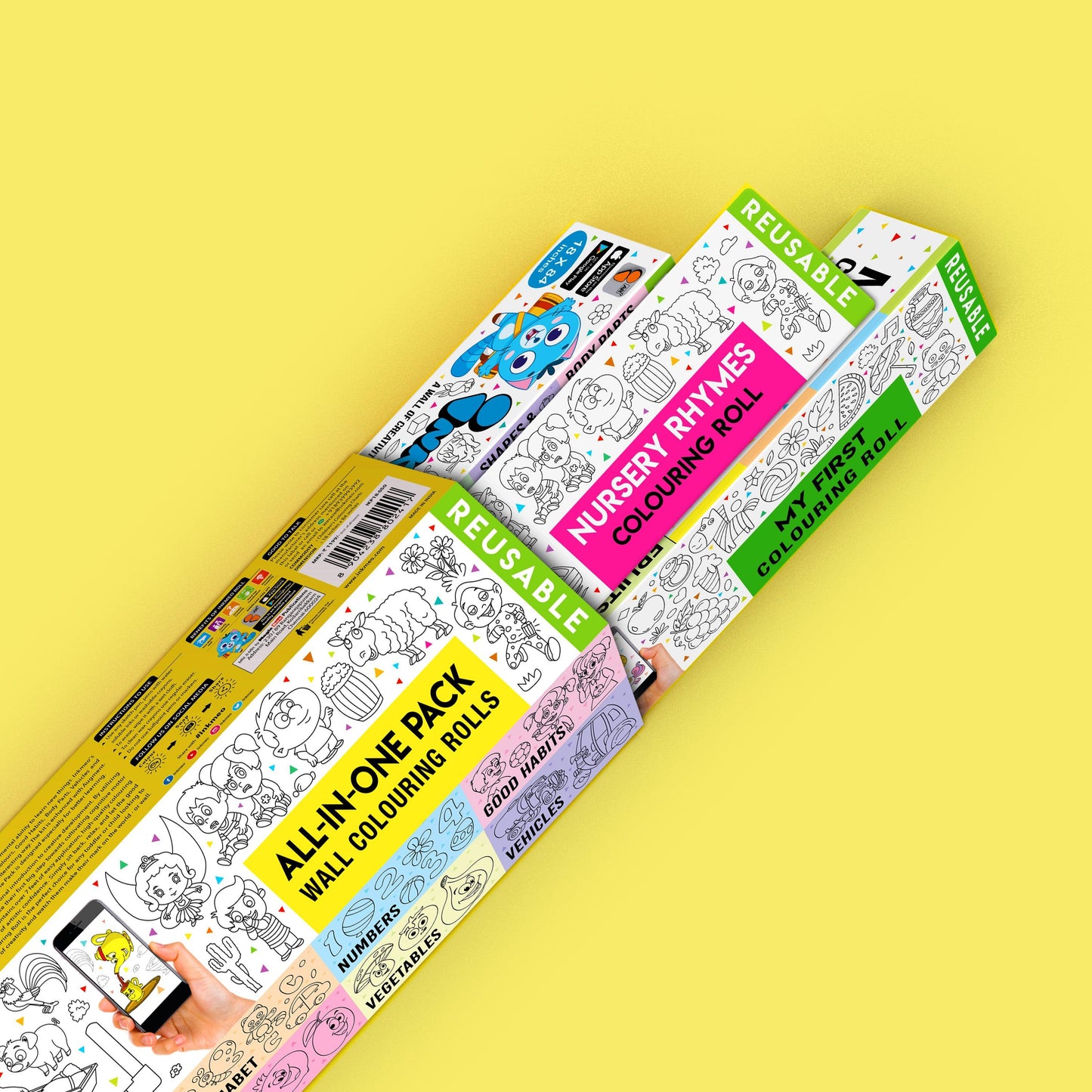 All in One Pack Colouring Rolls